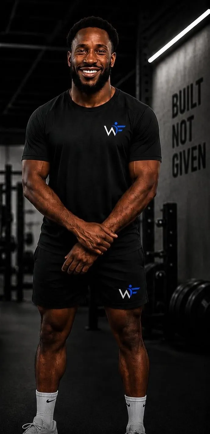Nathaniel Wynter in Wynter Fitness kit, in the gym